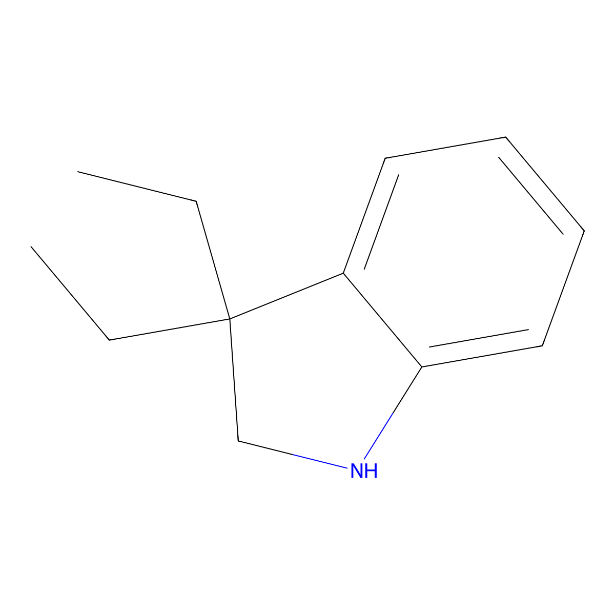 3,3-Diethyl-2,3-dihydro-1H-indole molecular structure, CAS 130546-01-9