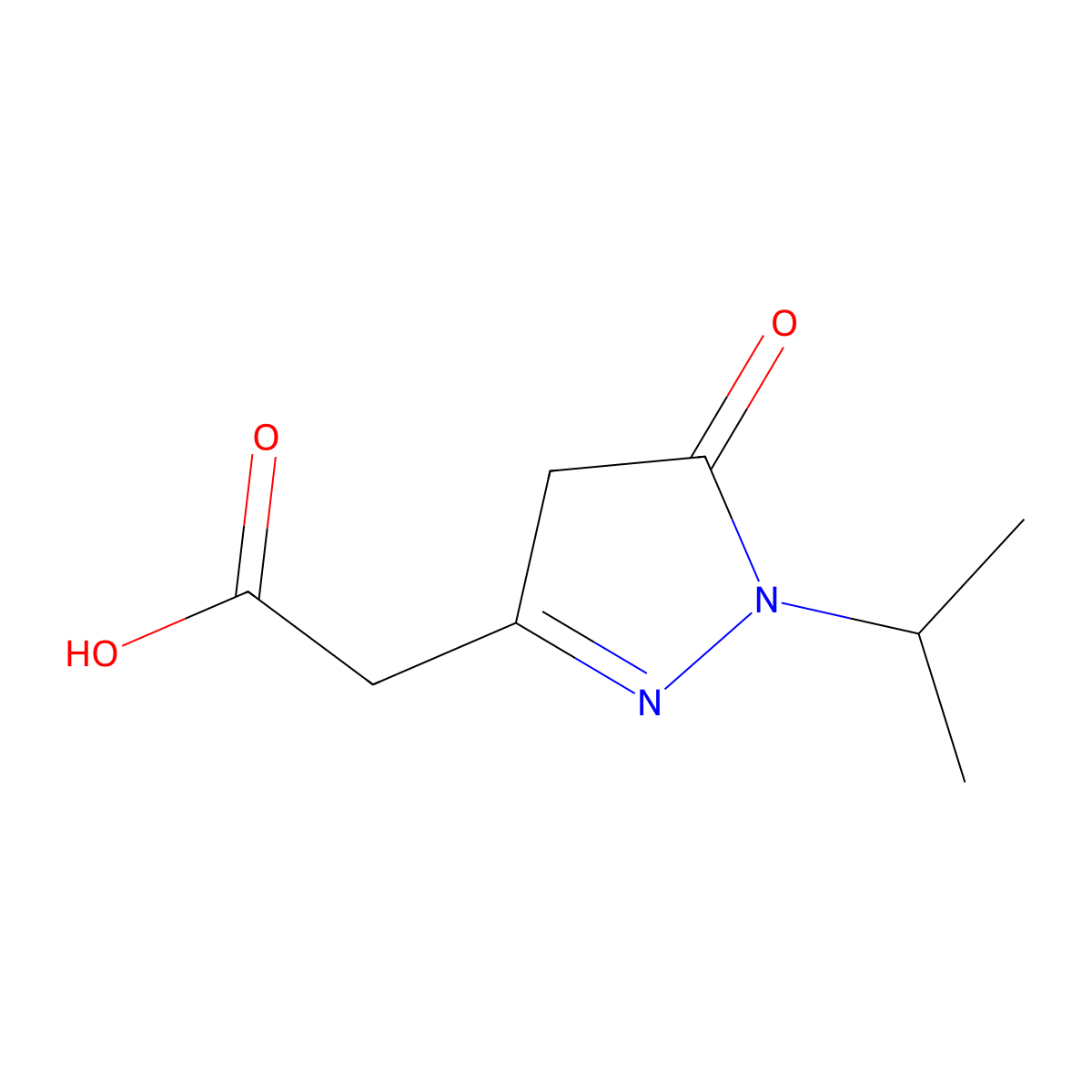 2-[5-oxo-1-(propan-2-yl)-4,5-dihydro-1H-pyrazol-3-yl]acetic acid molecular structure, CAS 1305483-93-5
