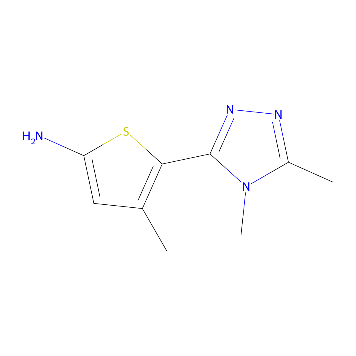 5-(4,5-Dimethyl-4h-1,2,4-triazol-3-yl)-4-methylthiophen-2-amine molecular structure, CAS 1305484-76-7