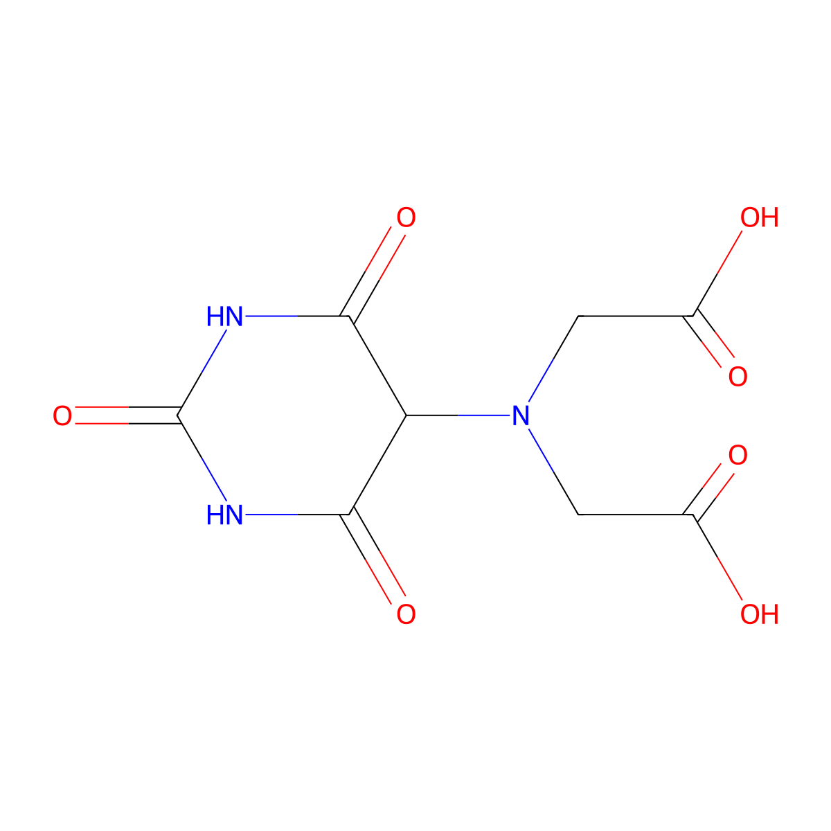 N-(carboxymethyl)-N-(hexahydro-2,4,6-trioxo-5-pyrimidinyl)glycine molecular structure, CAS 13055-06-6