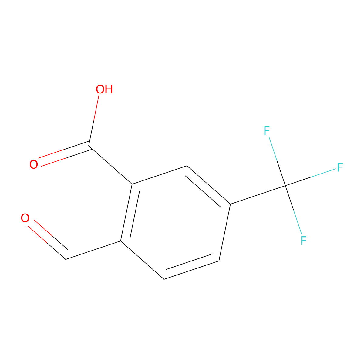 2-Formyl-5-(trifluoromethyl)benzoic acid molecular structure, CAS 13055-64-6