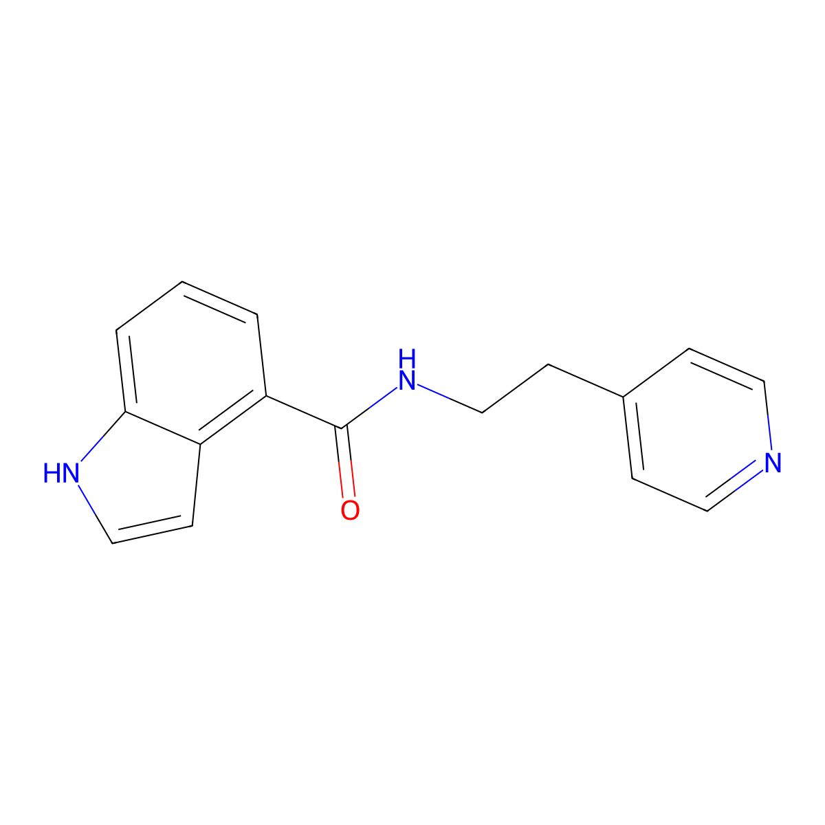 N-[2-(pyridin-4-yl)ethyl]-1H-indole-4-carboxamide molecular structure, CAS 1305530-94-2
