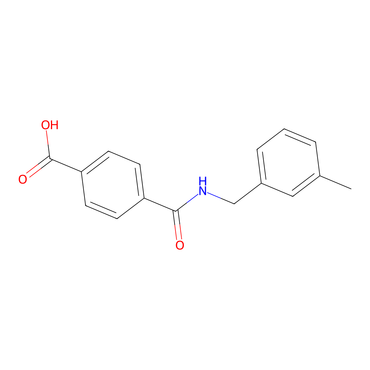 4-(((3-Methylphenyl)methyl)carbamoyl)benzoic acid molecular structure, CAS 1305567-43-4