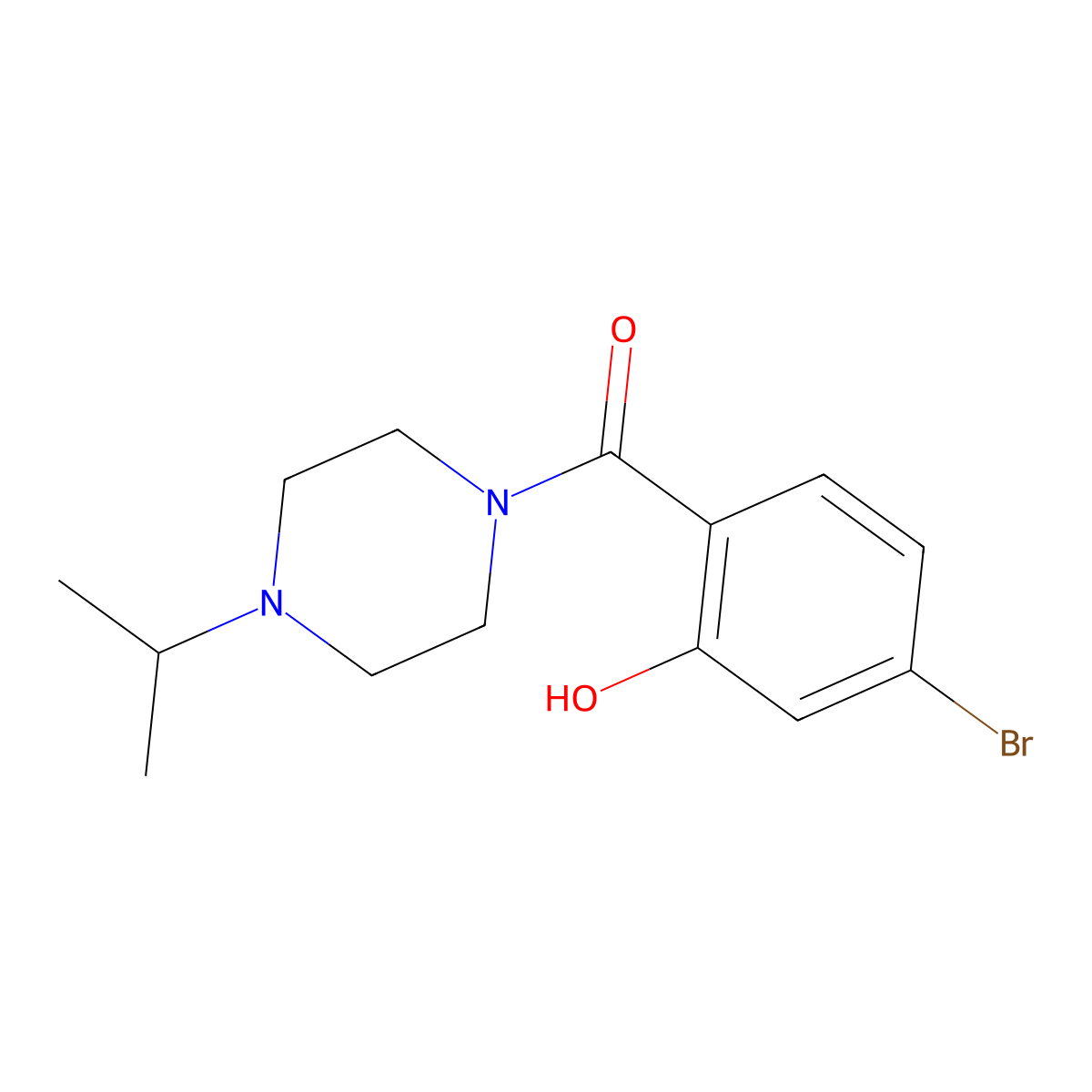 (4-Bromo-2-hydroxyphenyl)[4-(1-methylethyl)-1-piperazinyl]methanone molecular structure, CAS 1305589-24-5