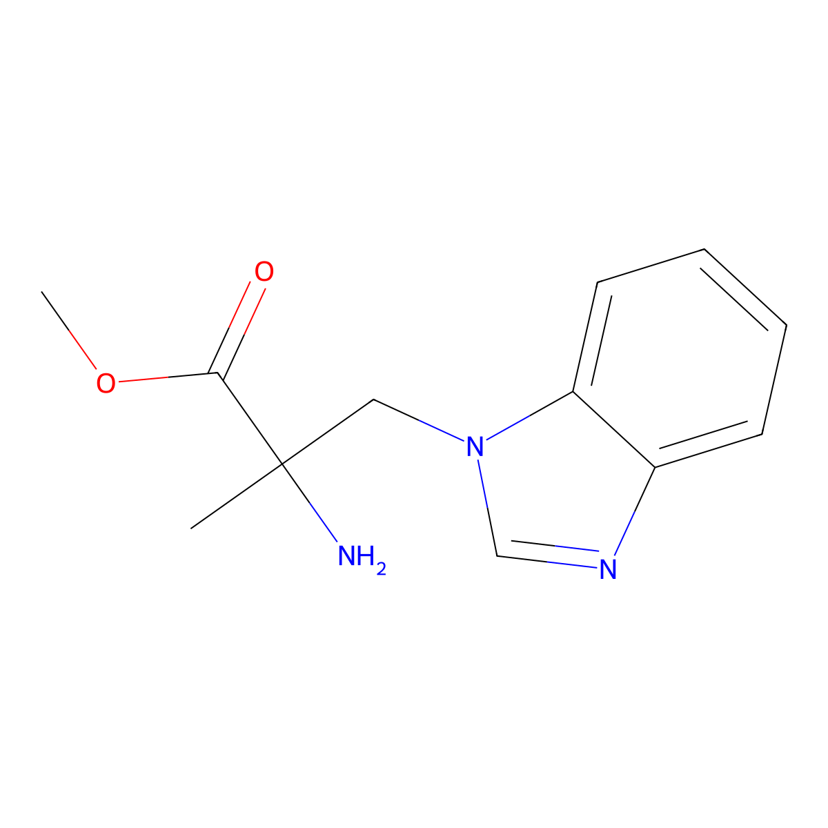 methyl 2-amino-3-(1H-1,3-benzodiazol-1-yl)-2-methylpropanoate molecular structure, CAS 1305612-68-3