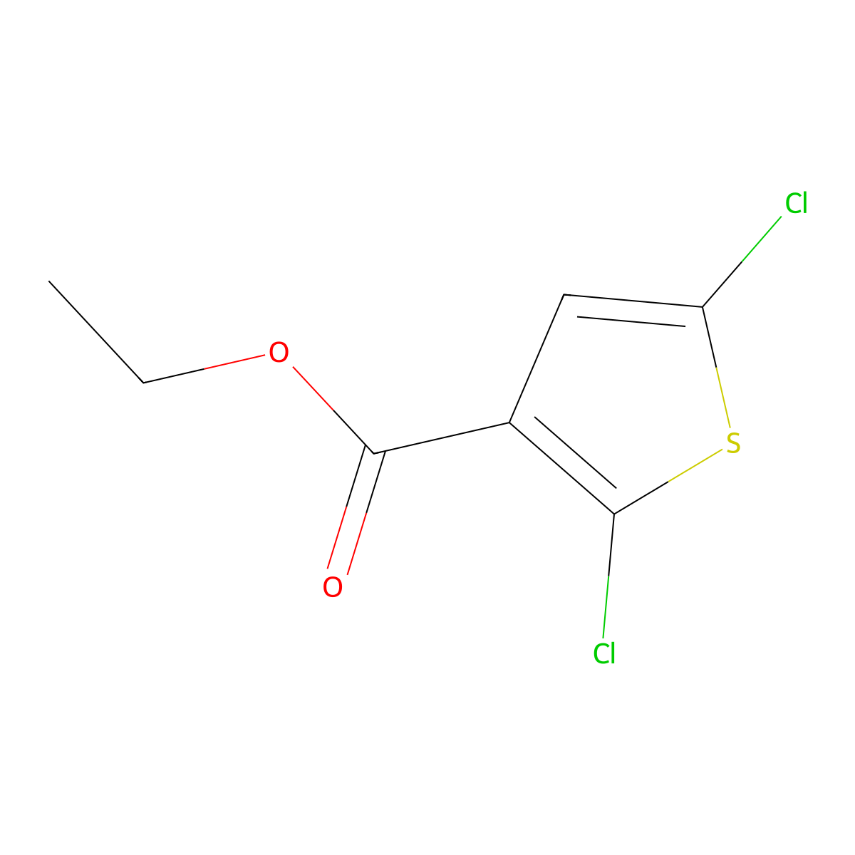 Ethyl 2,5-dichlorothiophene-3-carboxylate molecular structure, CAS 130562-95-7