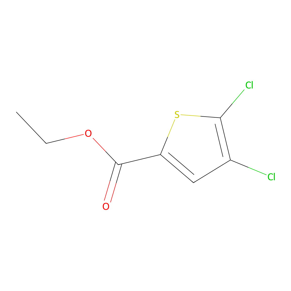 Ethyl 4,5-dichlorothiophene-2-carboxylate molecular structure, CAS 130562-97-9