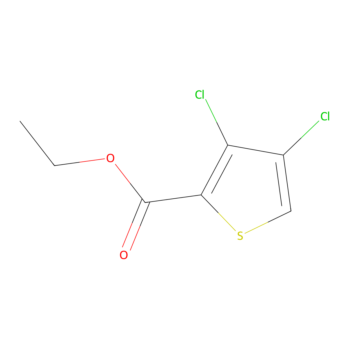 2-Thiophenecarboxylic acid, 3,4-dichloro-, ethyl ester molecular structure, CAS 130562-98-0