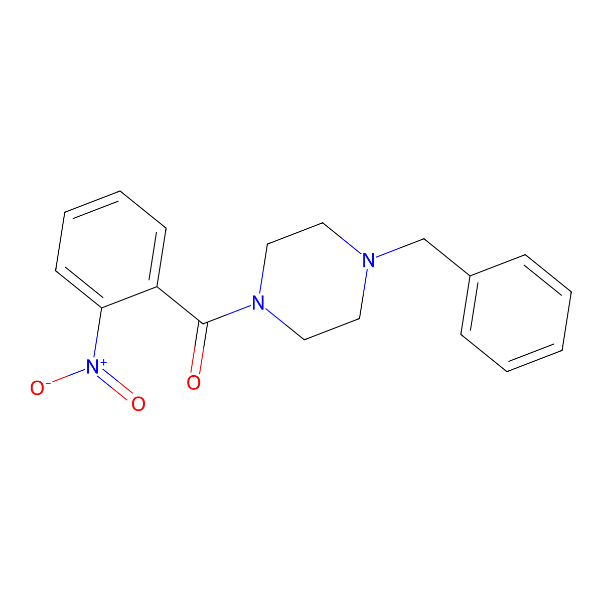 2-Nitrophenyl 4-benzylpiperazinyl ketone molecular structure, CAS 130564-49-7