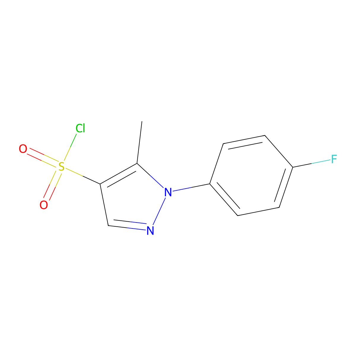 1-(4-fluorophenyl)-5-methyl-1H-pyrazole-4-sulfonyl chloride molecular structure, CAS 1305652-34-9
