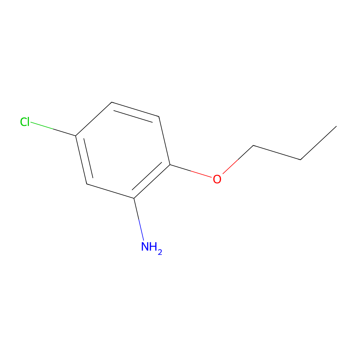 5-Chloro-2-propoxybenzenamine molecular structure, CAS 130566-25-5