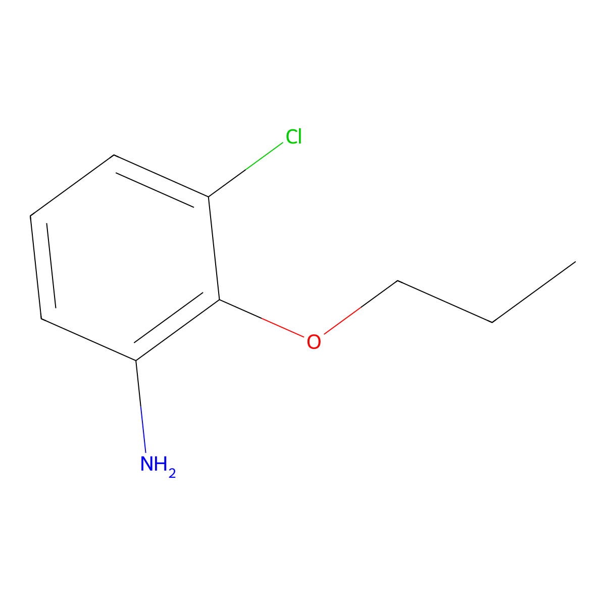 3-Chloro-2-propoxyaniline molecular structure, CAS 130566-29-9