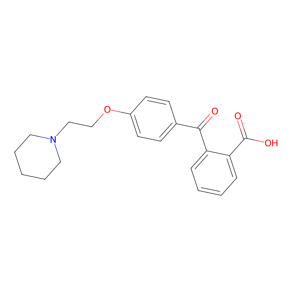 2-(4-(2-Piperidin-1-ylethoxy)benzoyl)benzoic acid molecular structure, CAS 130566-58-4
