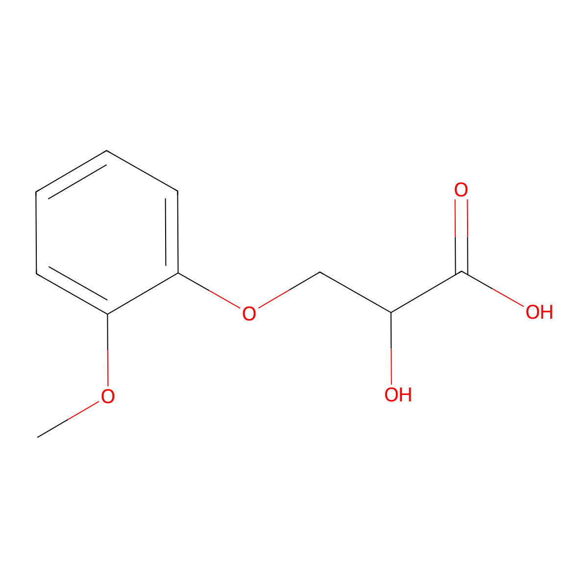 beta-(2-Methoxyphenoxy)lactic acid molecular structure, CAS 13057-65-3