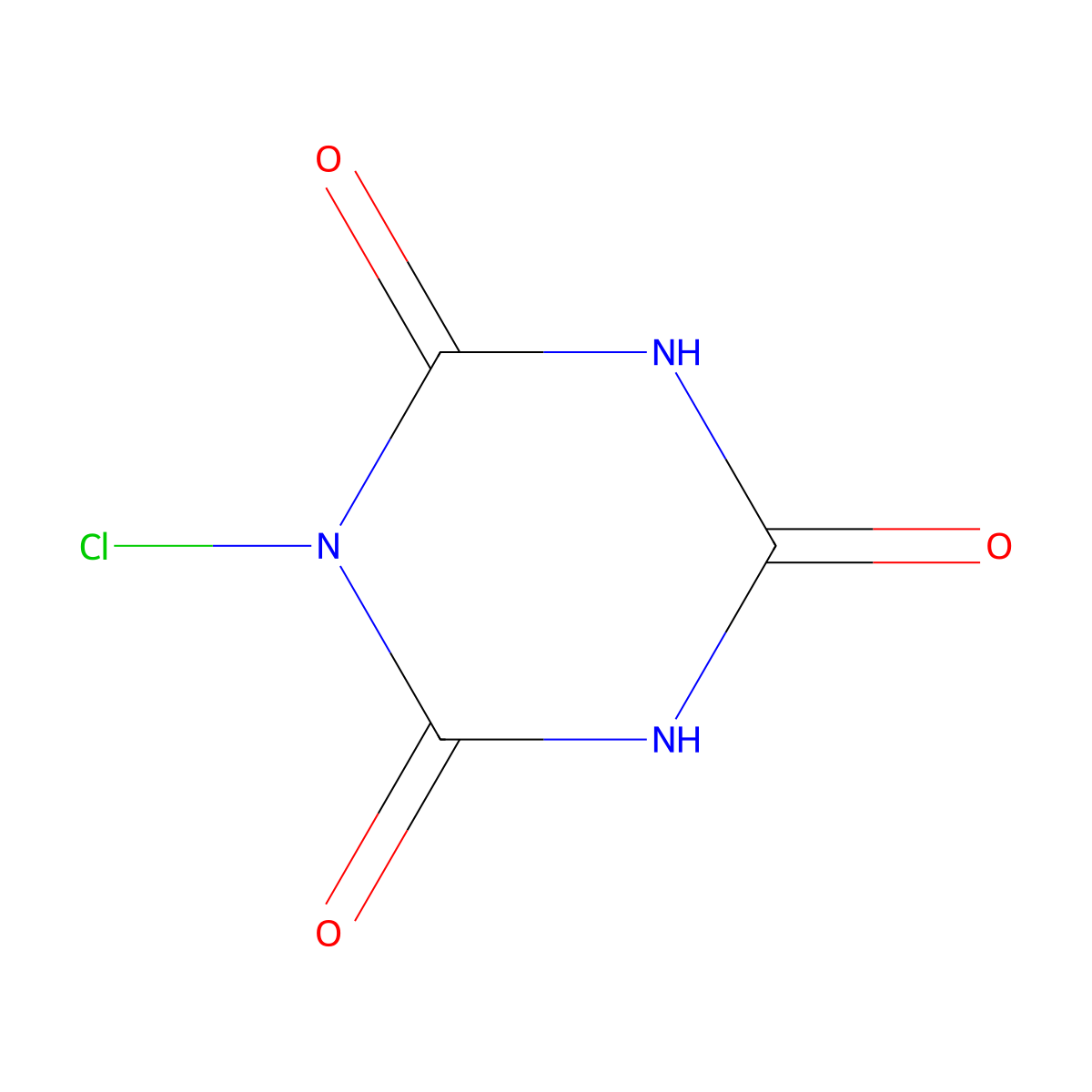 Chloroisocyanuric acid molecular structure, CAS 13057-78-8