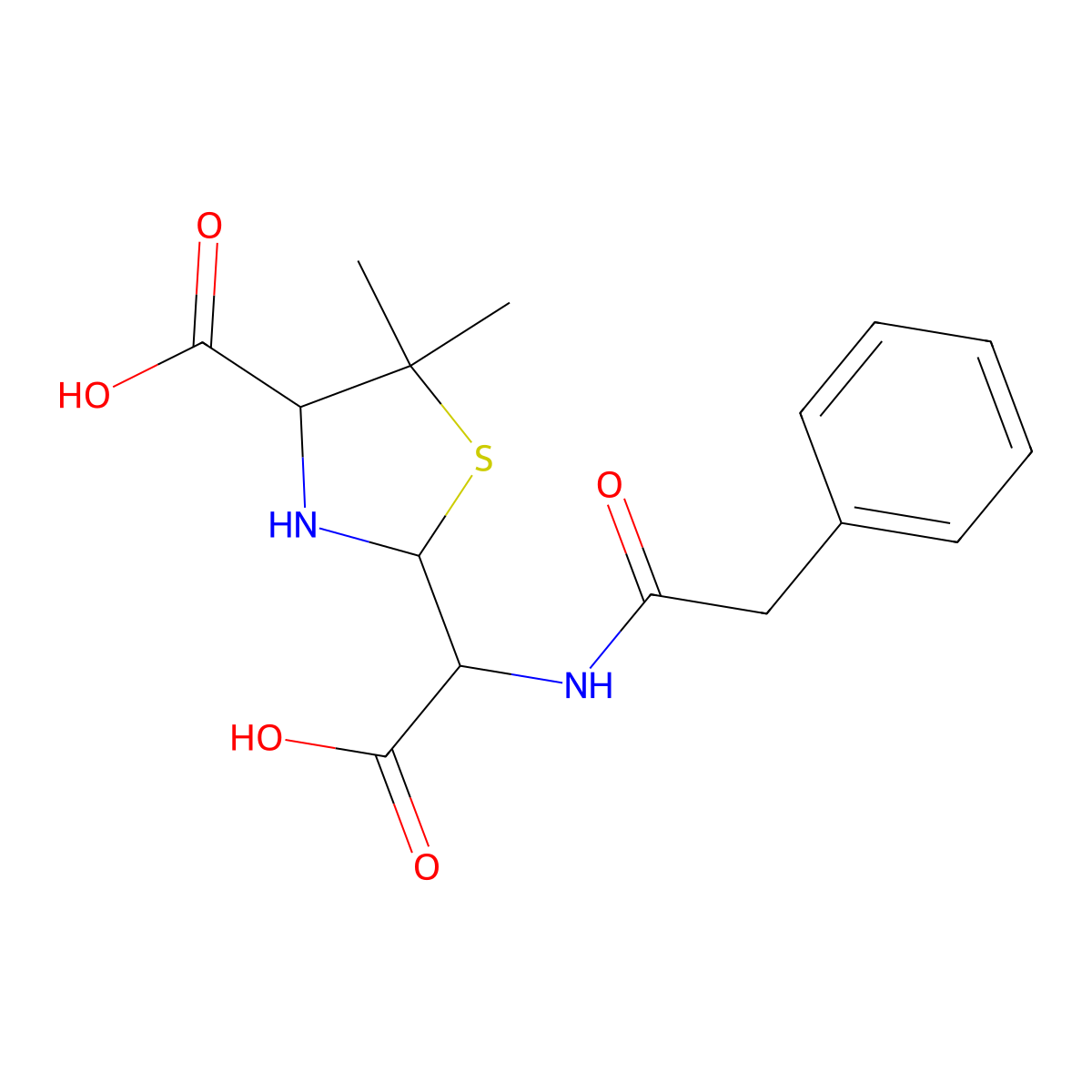 Benzylpenicilloic acid molecular structure, CAS 13057-98-2