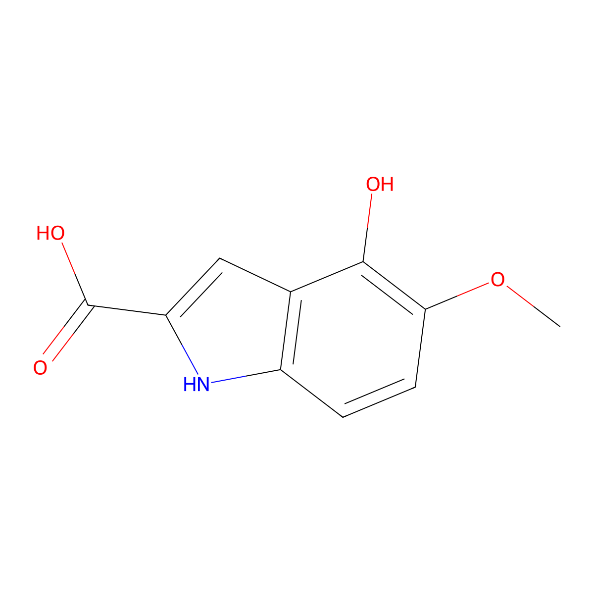 4-hydroxy-5-methoxy-1H-indole-2-carboxylic acid molecular structure, CAS 130570-37-5