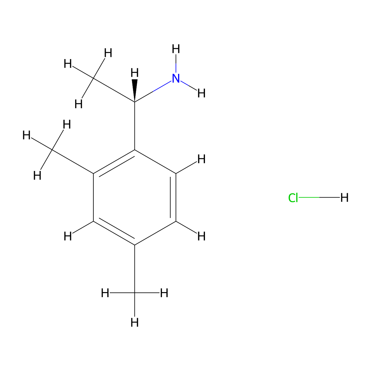 (S)-1-(2,4-Dimethylphenyl)ethanamine hydrochloride molecular structure, CAS 1305710-73-9