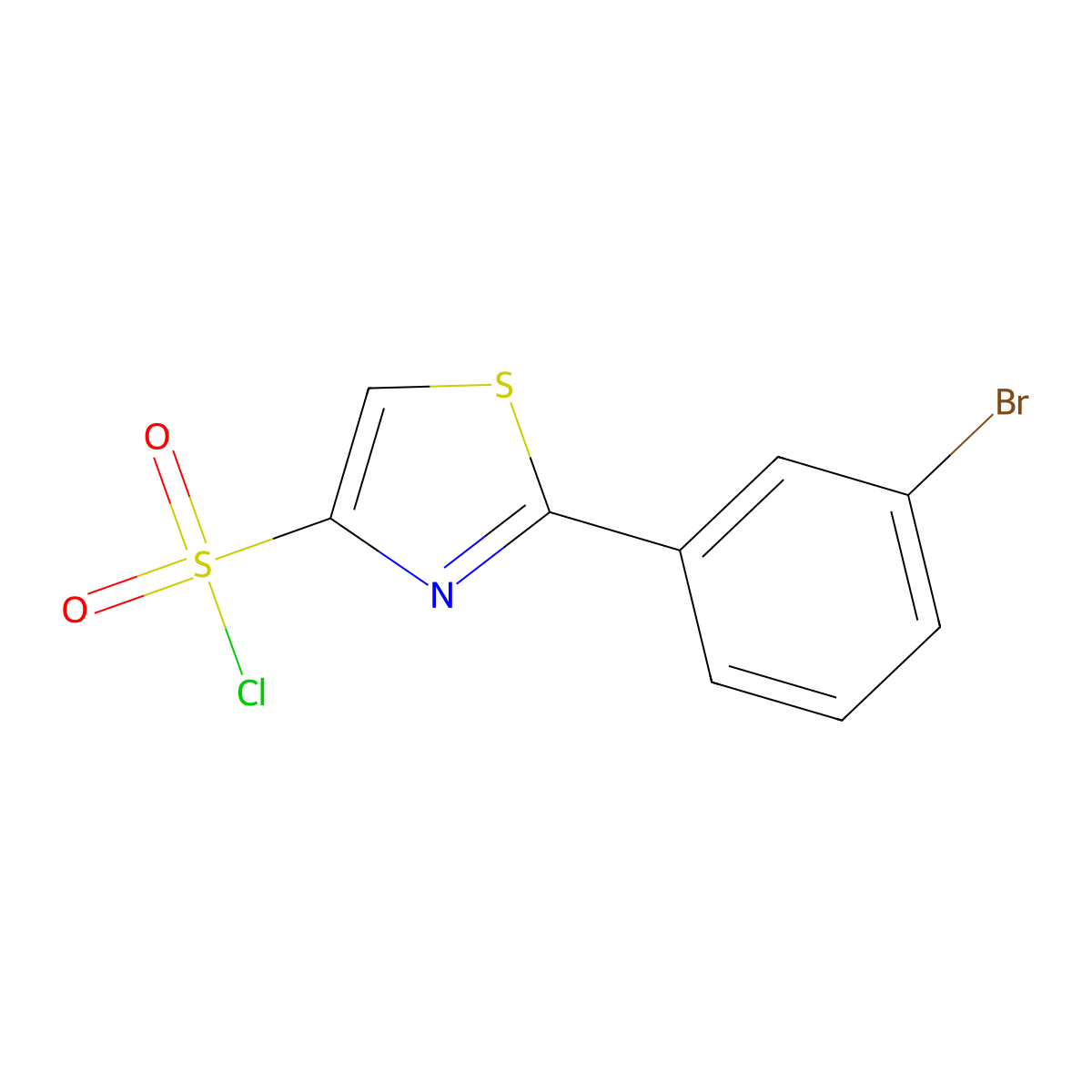 2-(3-Bromophenyl)-1,3-thiazole-4-sulfonyl chloride molecular structure, CAS 1305710-76-2