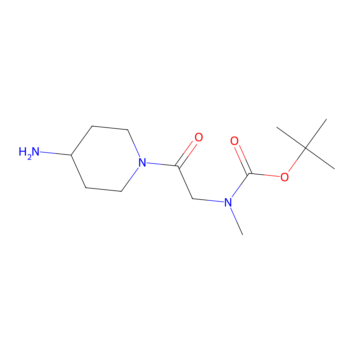 tert-butyl N-[2-(4-aminopiperidin-1-yl)-2-oxoethyl]-N-methylcarbamate molecular structure, CAS 1305711-00-5