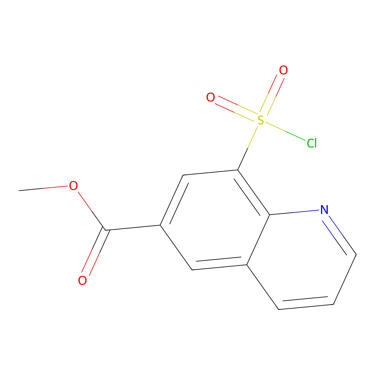 Methyl 8-(chlorosulfonyl)quinoline-6-carboxylate molecular structure, CAS 1305711-05-0