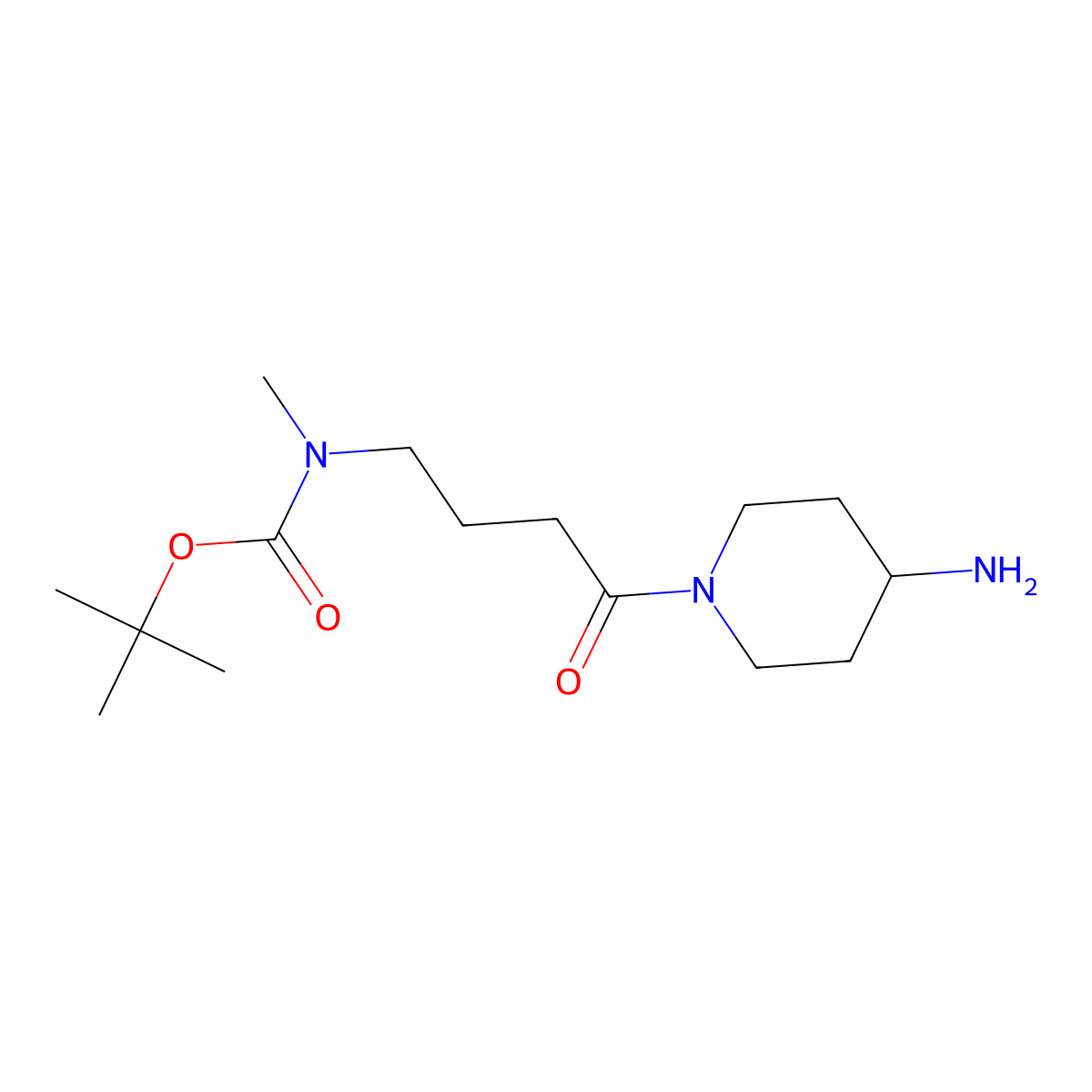 tert-butyl N-[4-(4-aminopiperidin-1-yl)-4-oxobutyl]-N-methylcarbamate molecular structure, CAS 1305711-11-8