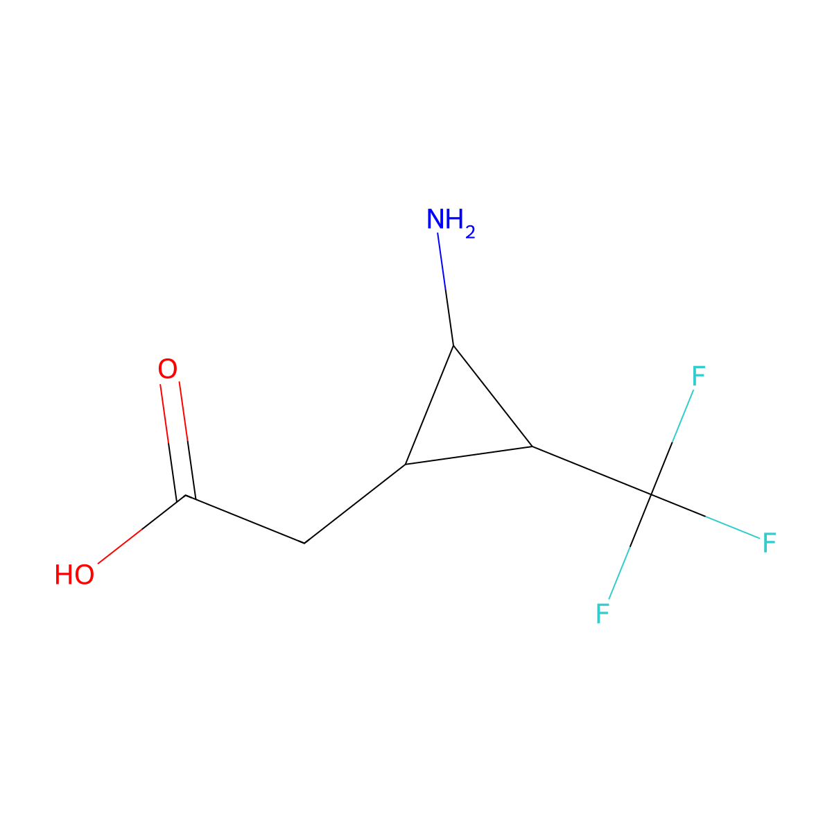 2-[(1S,2S,3S)-2-amino-3-(trifluoromethyl)cyclopropyl]acetic acid molecular structure, CAS 1305711-14-1