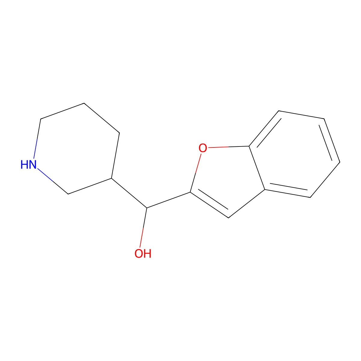 1-Benzofuran-2-yl(piperidin-3-yl)methanol molecular structure, CAS 1305711-23-2