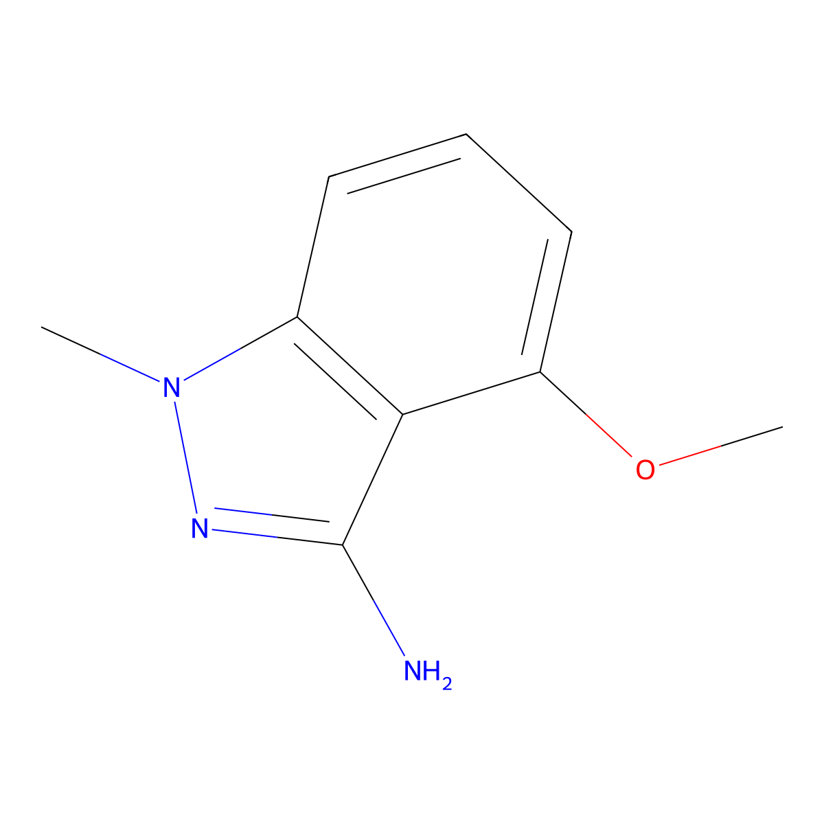 4-methoxy-1-methyl-1H-indazol-3-amine molecular structure, CAS 1305711-34-5