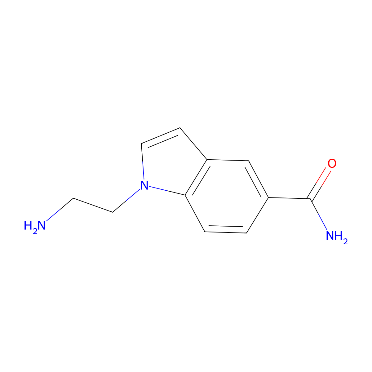 1-(2-aminoethyl)-1H-indole-5-carboxamide molecular structure, CAS 1305711-35-6