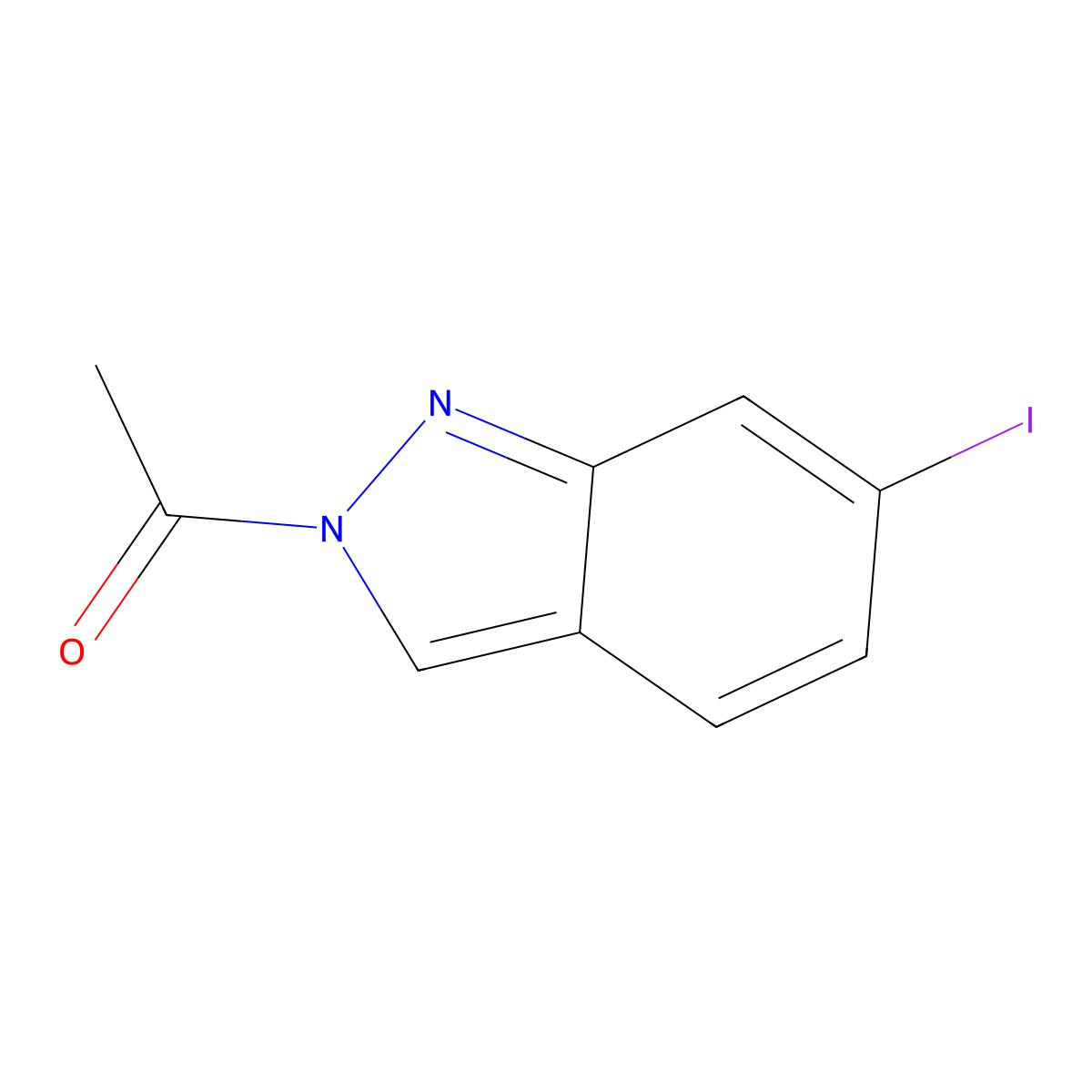 2-acetyl-6-iodo-2H-indazole molecular structure, CAS 1305711-39-0