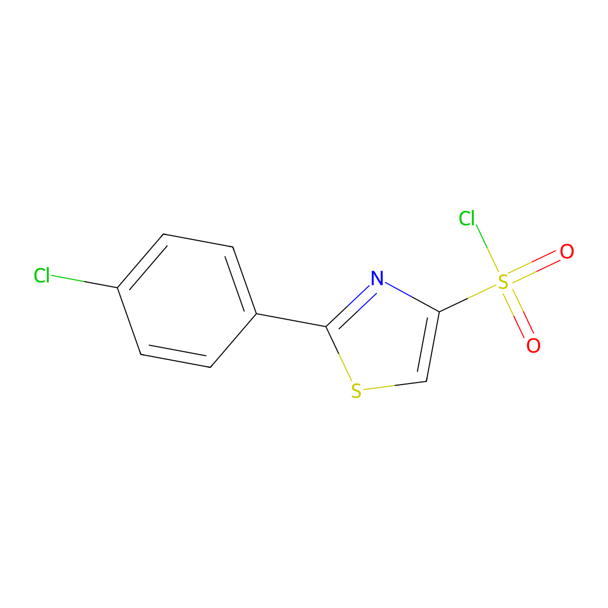 2-(4-Chlorophenyl)-1,3-thiazole-4-sulfonyl chloride molecular structure, CAS 1305711-66-3