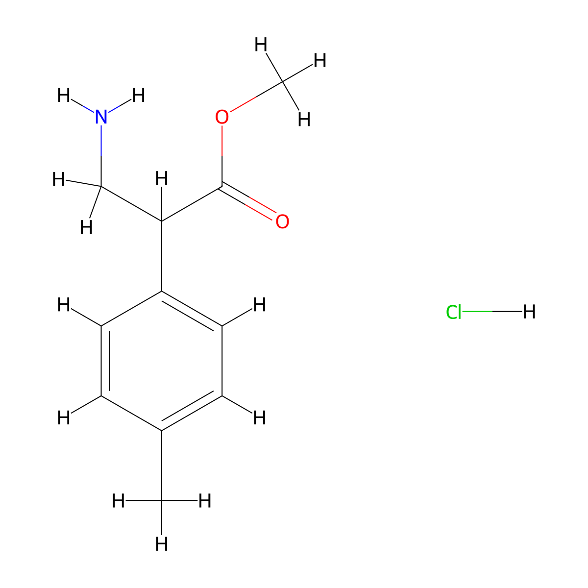 Methyl 3-amino-2-(4-methylphenyl)propanoate hydrochloride molecular structure, CAS 1305711-72-1