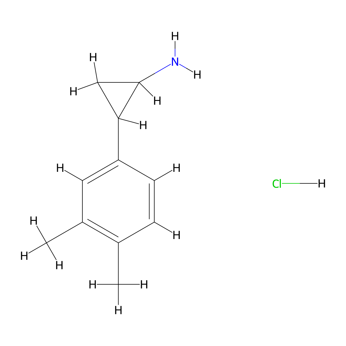 2-(3,4-Dimethylphenyl)cyclopropan-1-amine hydrochloride molecular structure, CAS 1305711-80-1