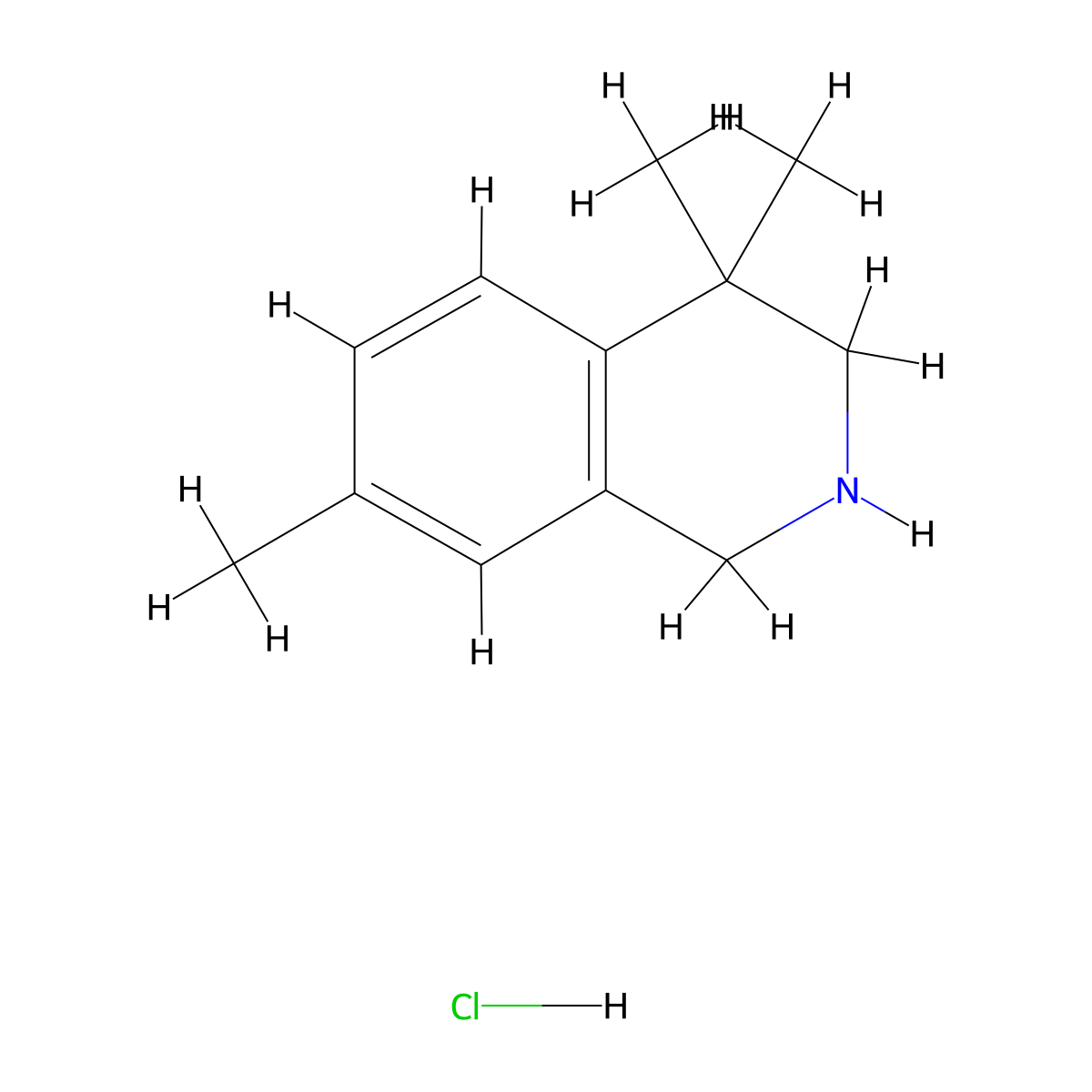 4,4,7-Trimethyl-1,2,3,4-tetrahydroisoquinoline hydrochloride molecular structure, CAS 1305711-91-4