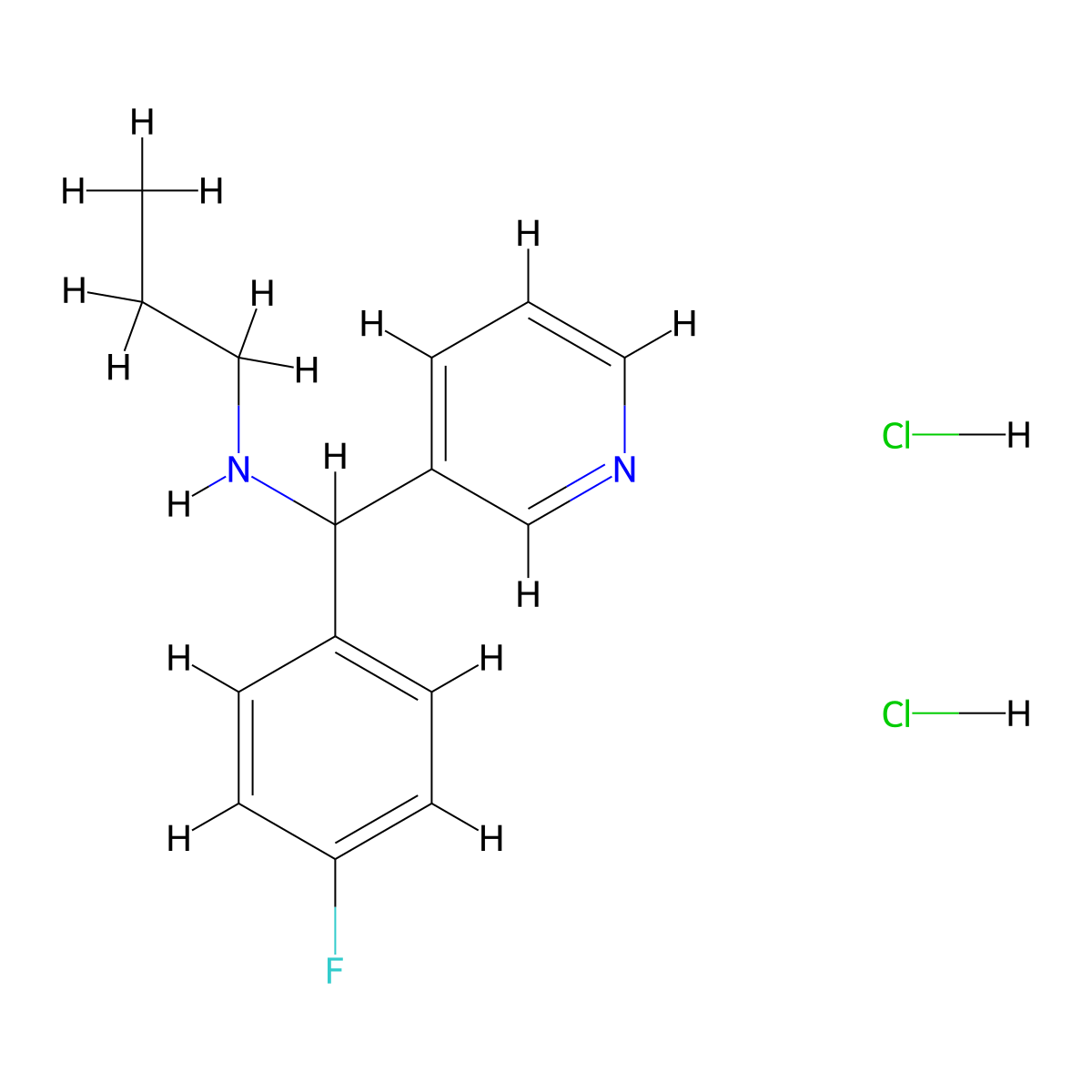 [(4-Fluorophenyl)(pyridin-3-yl)methyl](propyl)amine dihydrochloride molecular structure, CAS 1305711-92-5