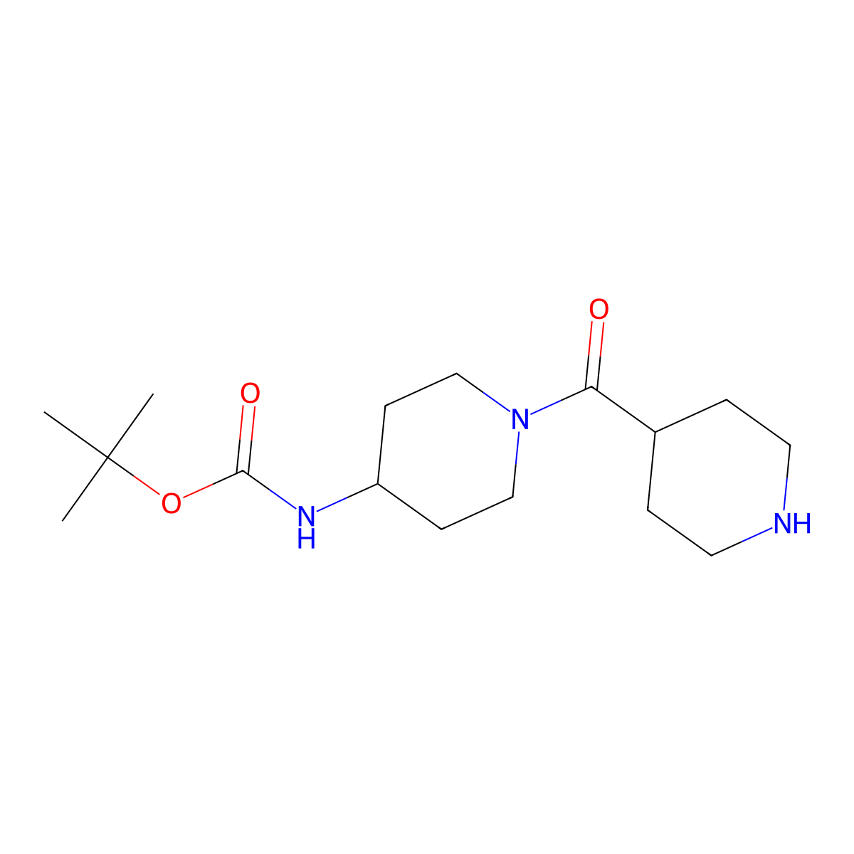 tert-butyl N-[1-(piperidine-4-carbonyl)piperidin-4-yl]carbamate molecular structure, CAS 1305711-98-1