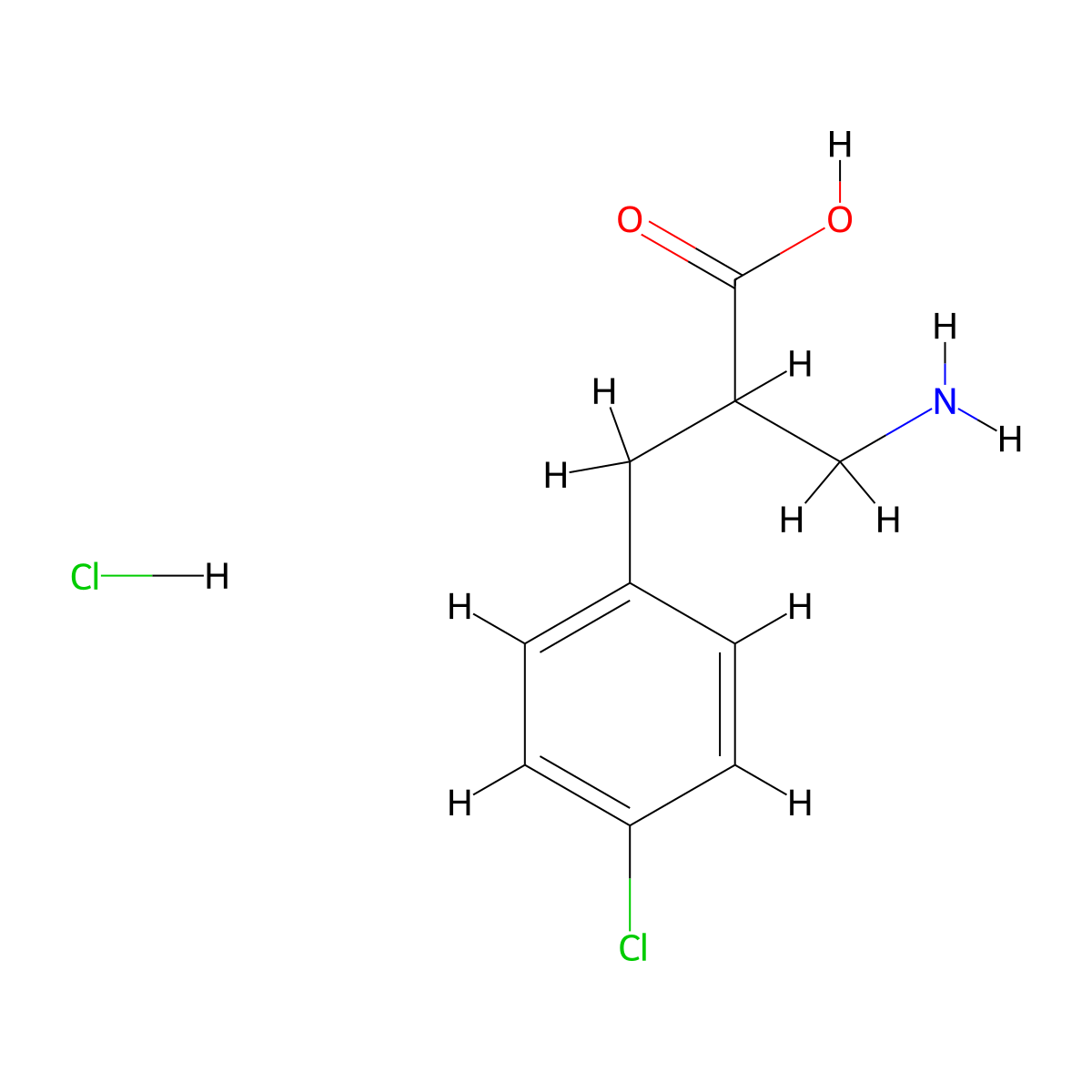 3-Amino-2-[(4-chlorophenyl)methyl]propanoic acid hydrochloride molecular structure, CAS 1305712-03-1