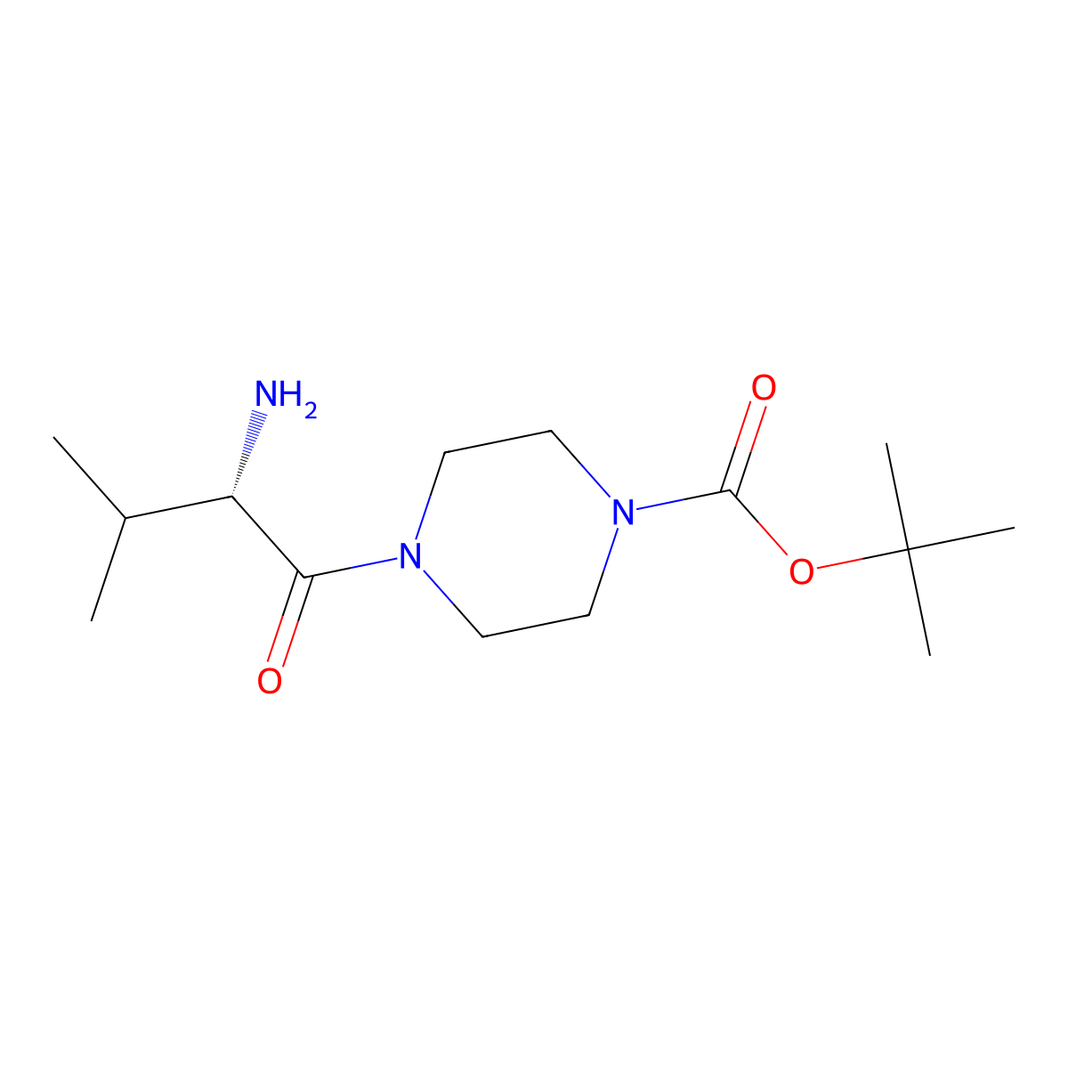 4-((S)-2-Amino-3-methyl-butyryl)-piperazine-1-carboxylic acid tert-butyl ester molecular structure, CAS 1305712-07-5