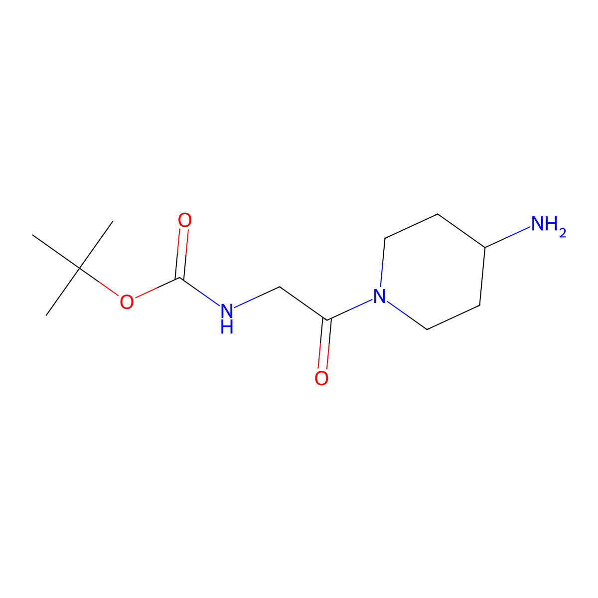 tert-butyl N-(2-(4-aminopiperidin-1-yl)-2-oxoethyl)carbamate molecular structure, CAS 1305712-47-3