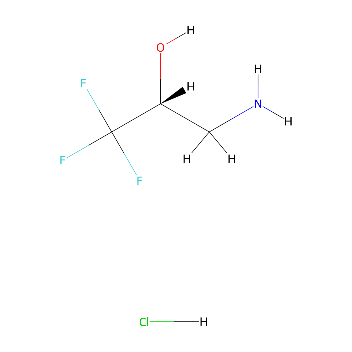 (2R)-3-amino-1,1,1-trifluoropropan-2-ol hydrochloride molecular structure, CAS 1305712-58-6