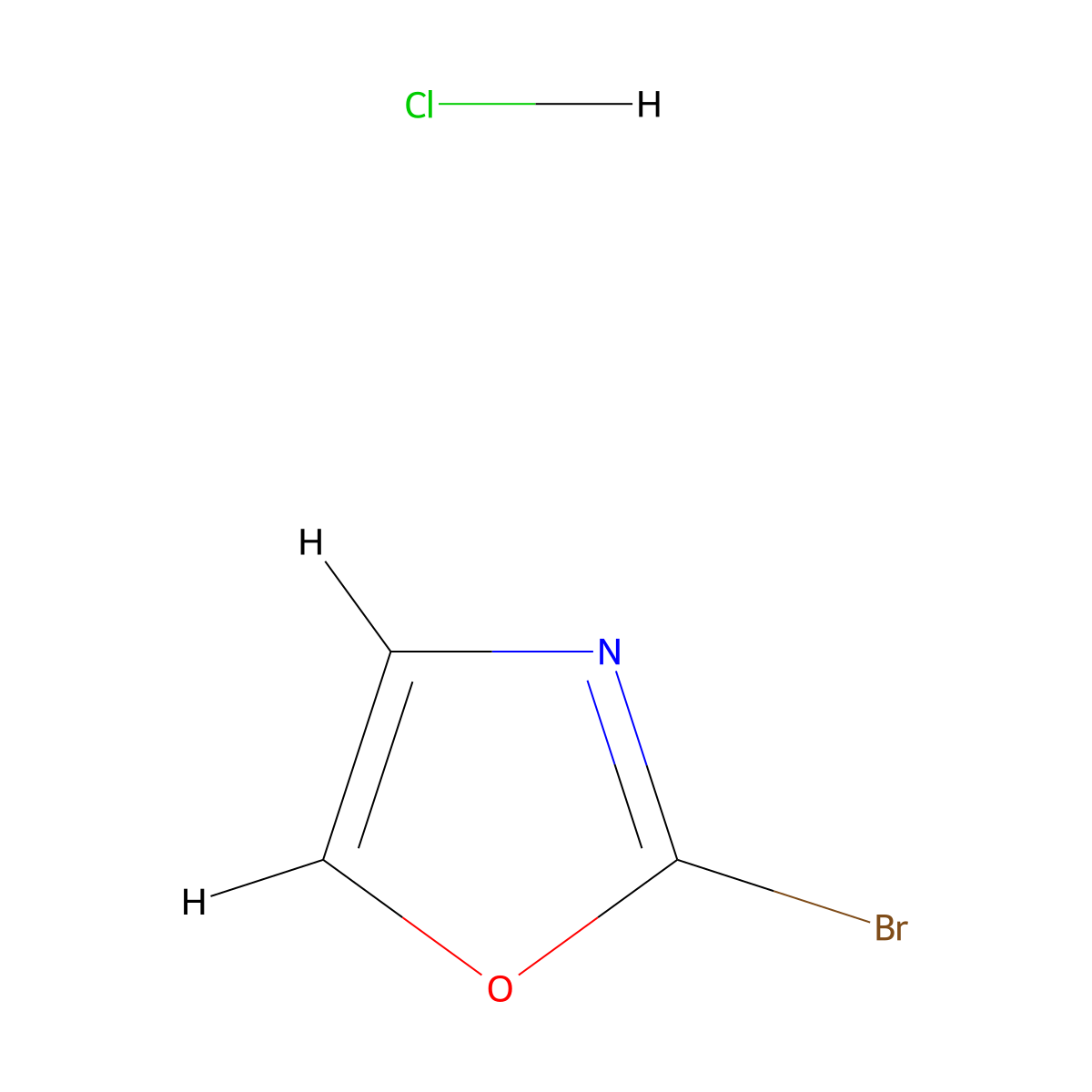 2-Bromo-1,3-oxazole hydrochloride molecular structure, CAS 1305712-69-9