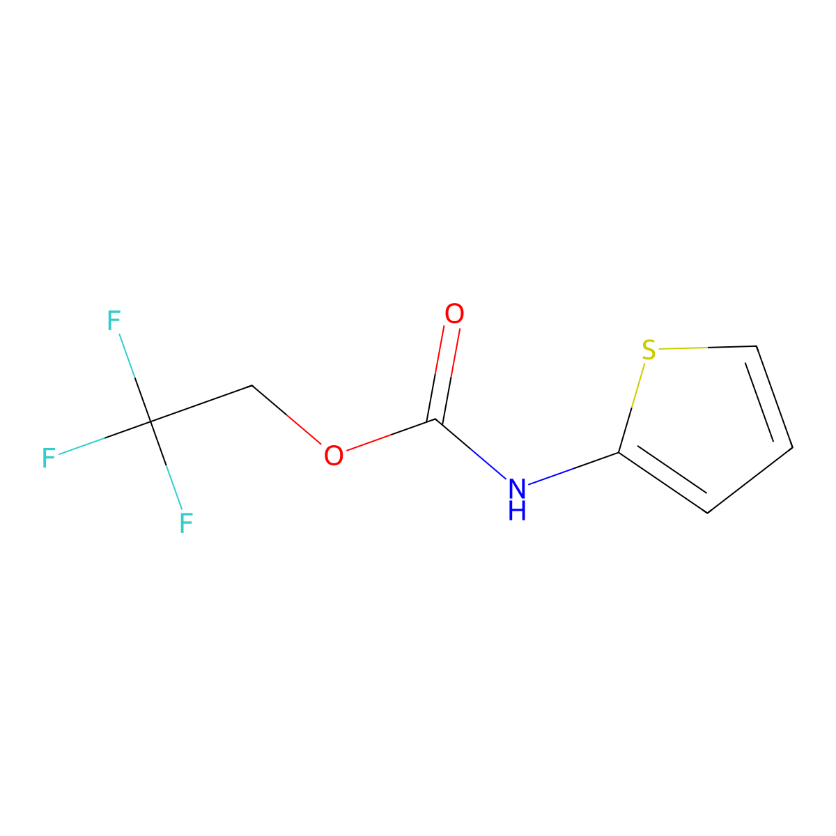 2,2,2-trifluoroethyl N-(thiophen-2-yl)carbamate molecular structure, CAS 1305712-70-2