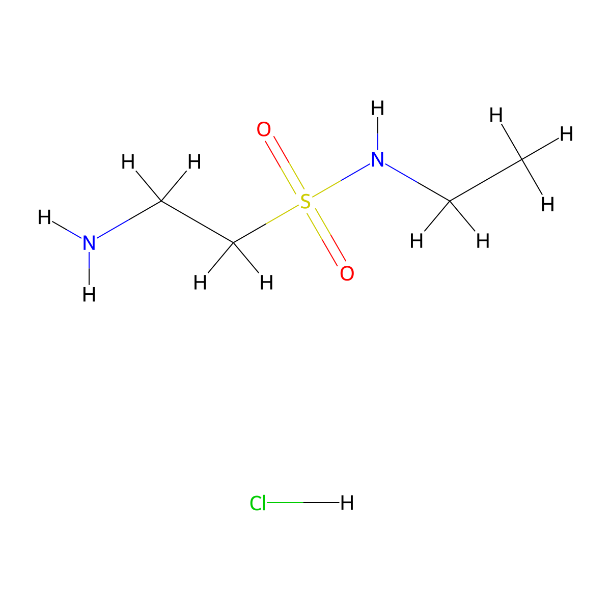 2-amino-N-ethylethane-1-sulfonamide hydrochloride molecular structure, CAS 1305712-73-5