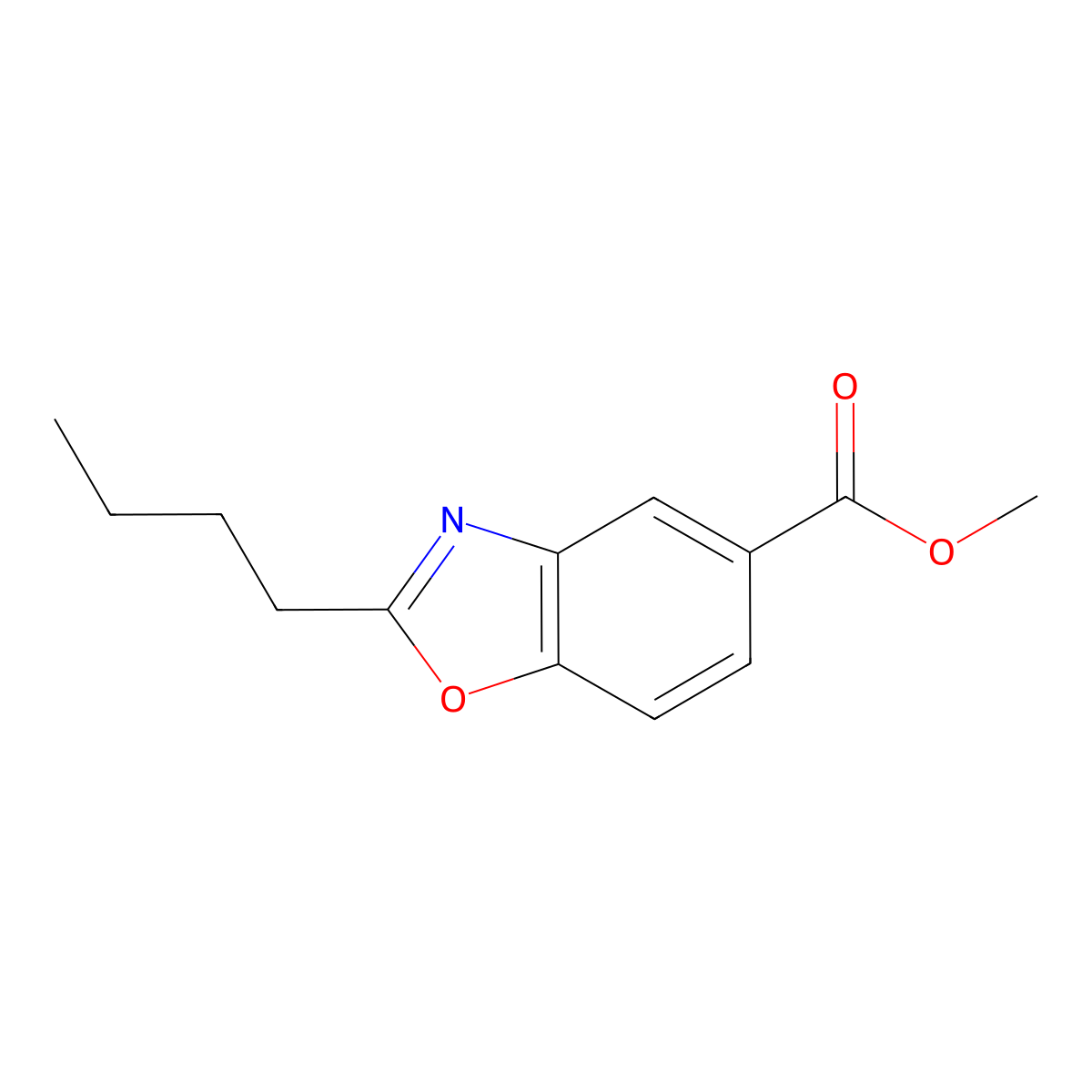 Methyl 2-butyl-1,3-benzoxazole-5-carboxylate molecular structure, CAS 1305712-81-5