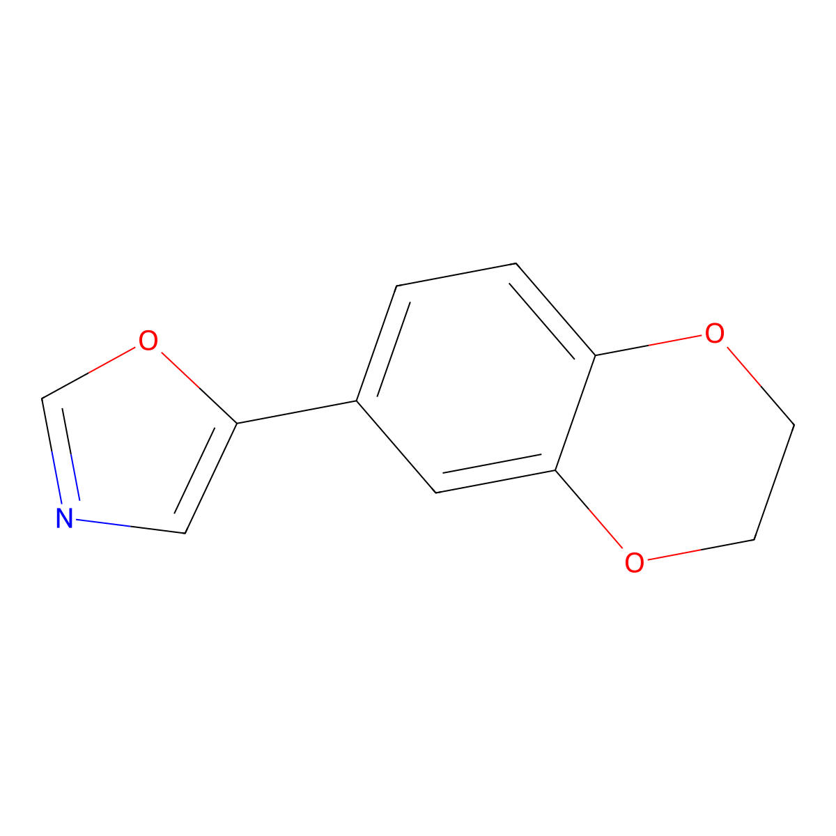5-(2,3-Dihydro-1,4-benzodioxin-6-yl)-1,3-oxazole molecular structure, CAS 1305712-85-9