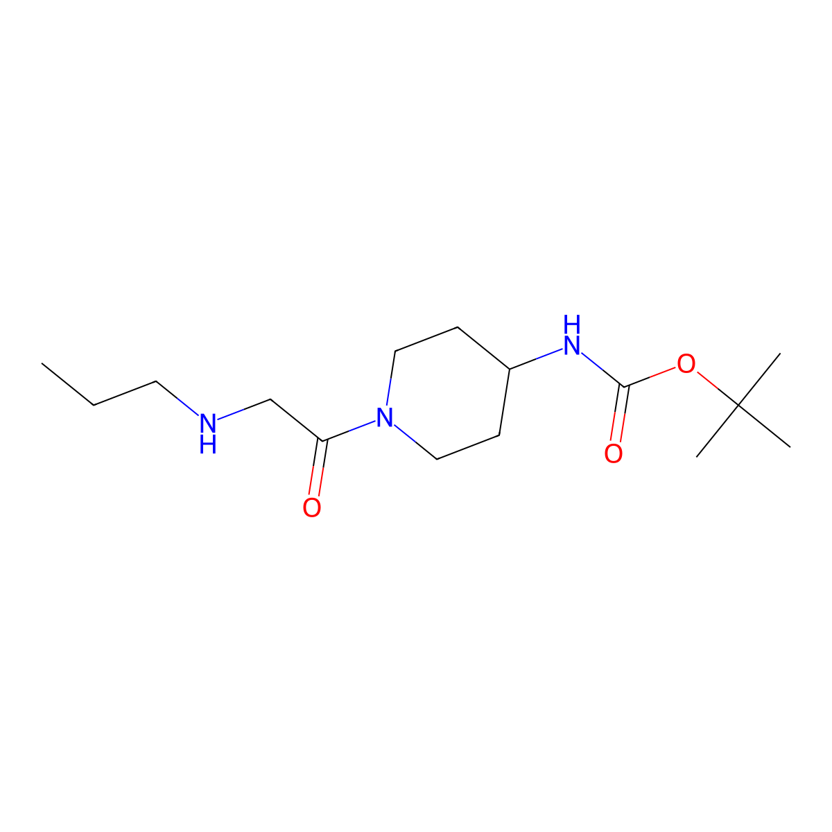 tert-butyl N-{1-[2-(propylamino)acetyl]piperidin-4-yl}carbamate molecular structure, CAS 1305712-88-2