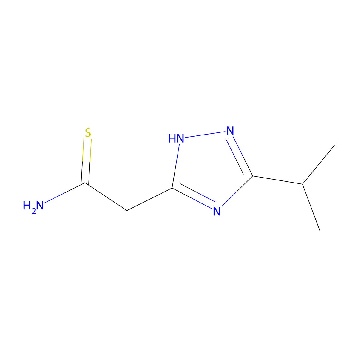 2-[5-(propan-2-yl)-4H-1,2,4-triazol-3-yl]ethanethioamide molecular structure, CAS 1305712-90-6