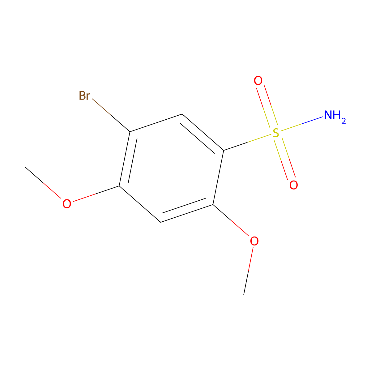 5-Bromo-2,4-dimethoxybenzene-1-sulfonamide molecular structure, CAS 1305712-95-1