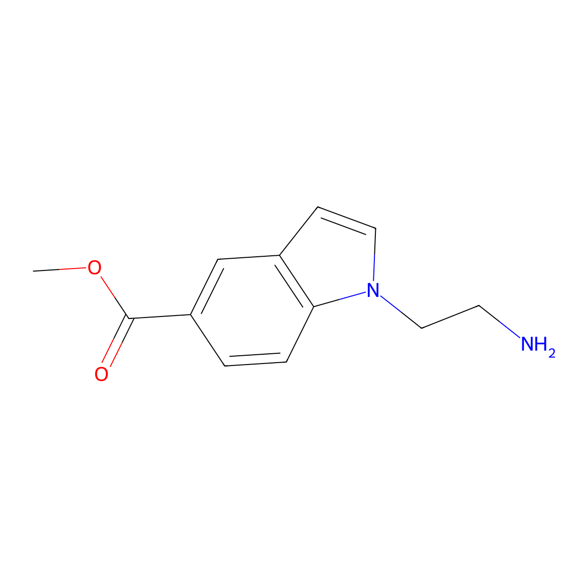 methyl 1-(2-aminoethyl)-1H-indole-5-carboxylate molecular structure, CAS 1305712-98-4
